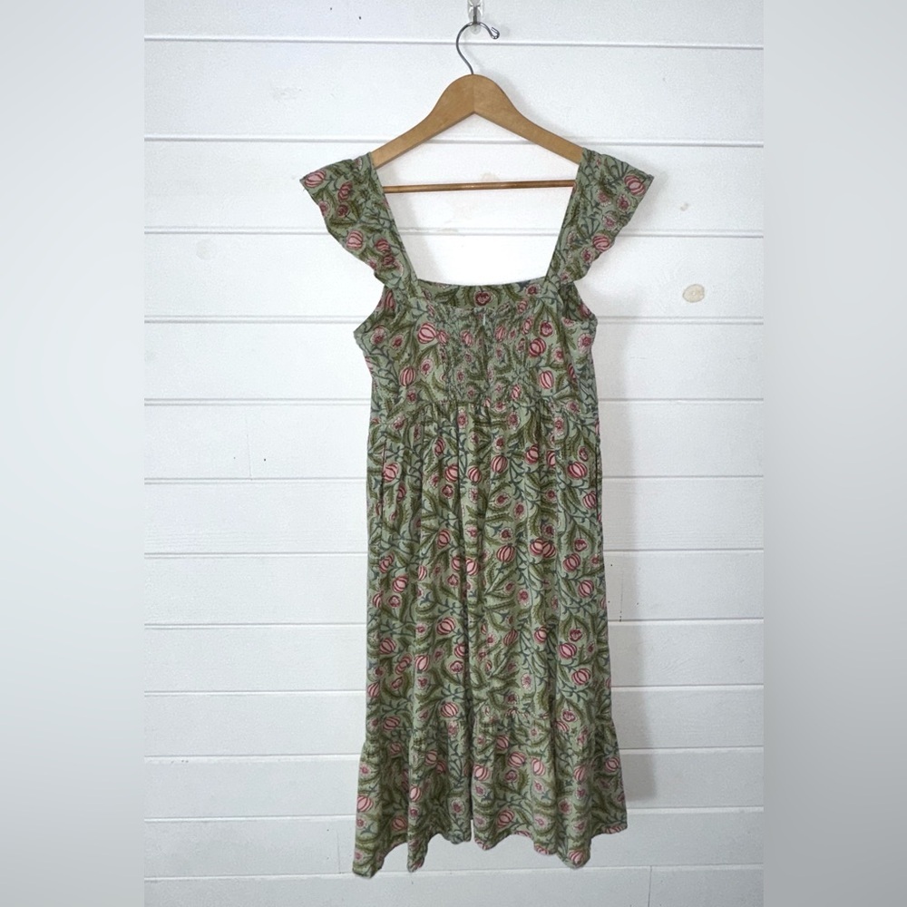 Anthropologie dRA Los Angeles Resa Moroccan Gauzy Cotton Ruffle Boho Midi Dress - Picture 8 of 12